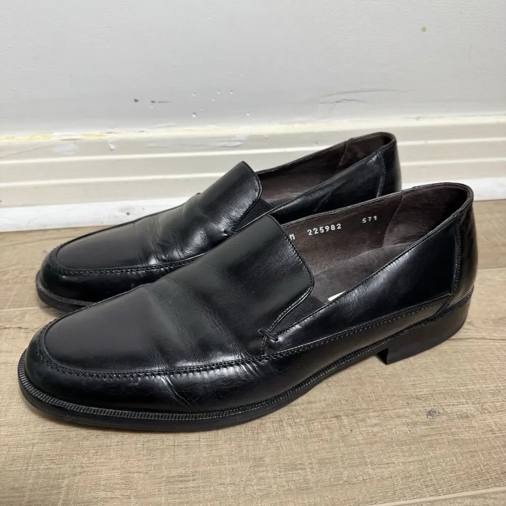 NICE Mezlan Men’s 10 Italy Made Venetian Loafers Black Luxury Dress Shoes Casual